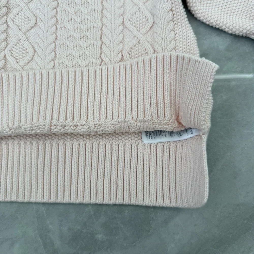 Baby Gap Cable Knit Long Sleeve Sweater Dress 100% Cotton Size 6-12 Months
